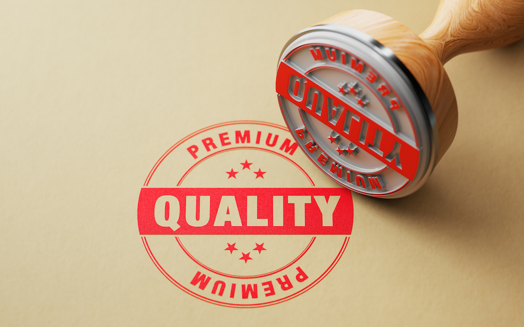 Red stamp reading premium quality, representing the quality and trust from Mister Sparky Generators services.